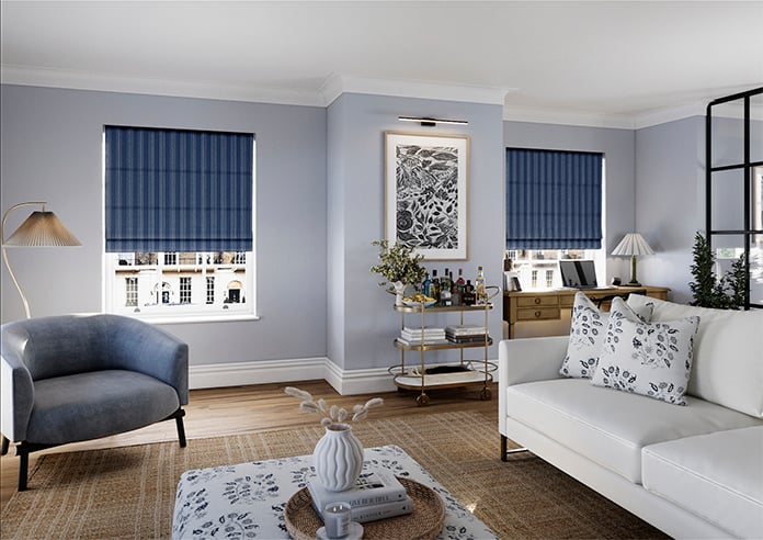 Portofino Stripe, Tide Blue - Twist&Fit Roman Blind - Image 7